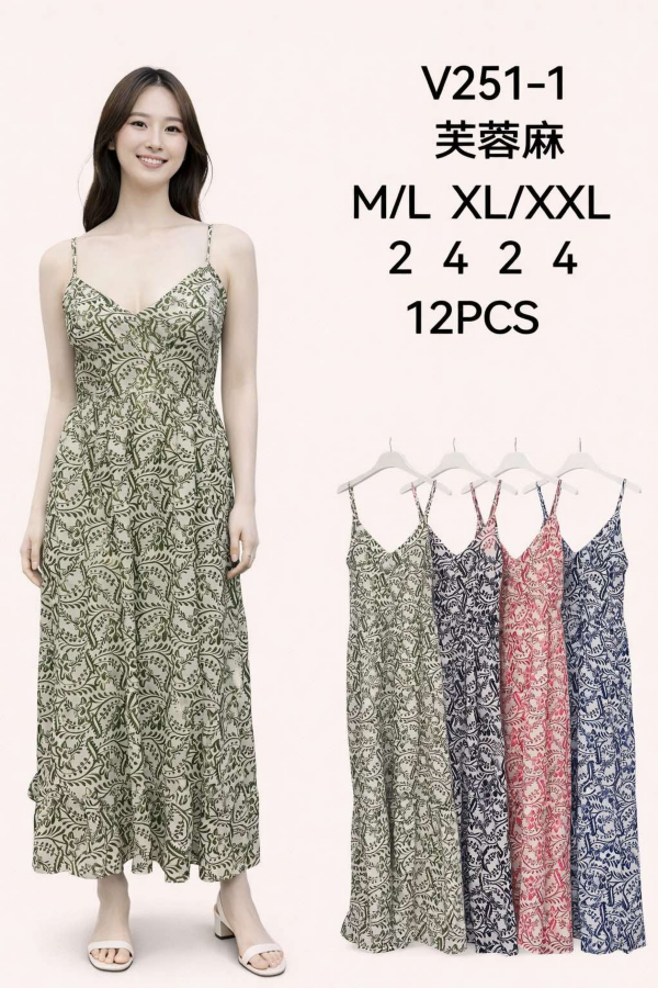 Sukienki damskie Roz M-2XL, Mix Kolor .Paczka 12 szt